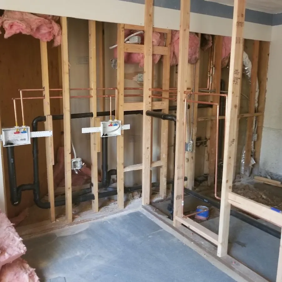 Copper pipe rough-in and plumbing installation in Ligonier